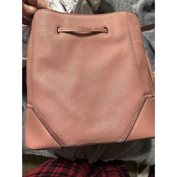 Michael Kors Nicole large Leather bucket bag MSRP $448 Pre-Loved Pink Salmon - Picture 11 of 14